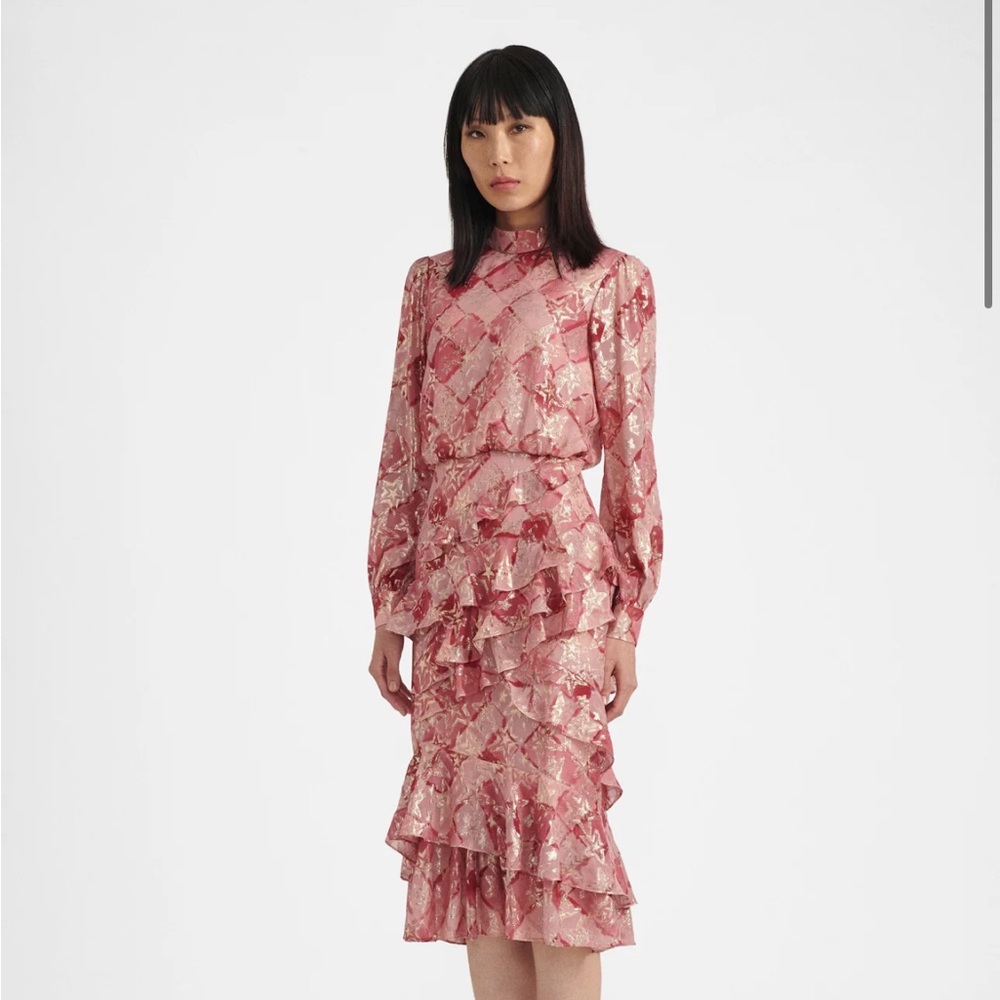 Salóni pink star midi dress